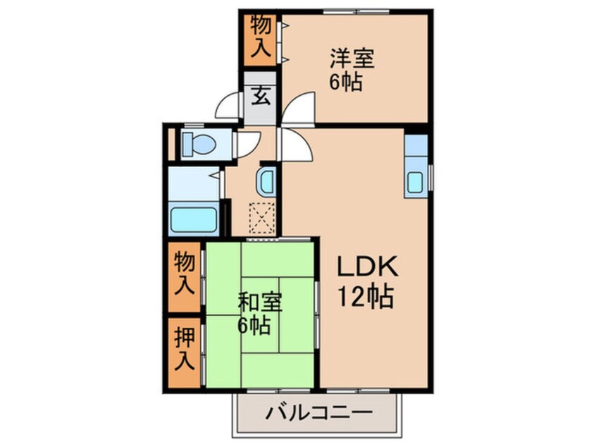 間取図 セジュ－ル鴨生田Ｃ棟