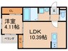 BRAVE　BASE　久留米東Ｂ棟 1LDKの間取り