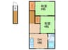西村コーポ 2DKの間取り