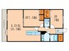 レイ・ブリック若園 2LDKの間取り