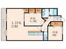 レイ・ブリック若園 2LDKの間取り