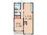市瀬ビル 1LDKの間取り