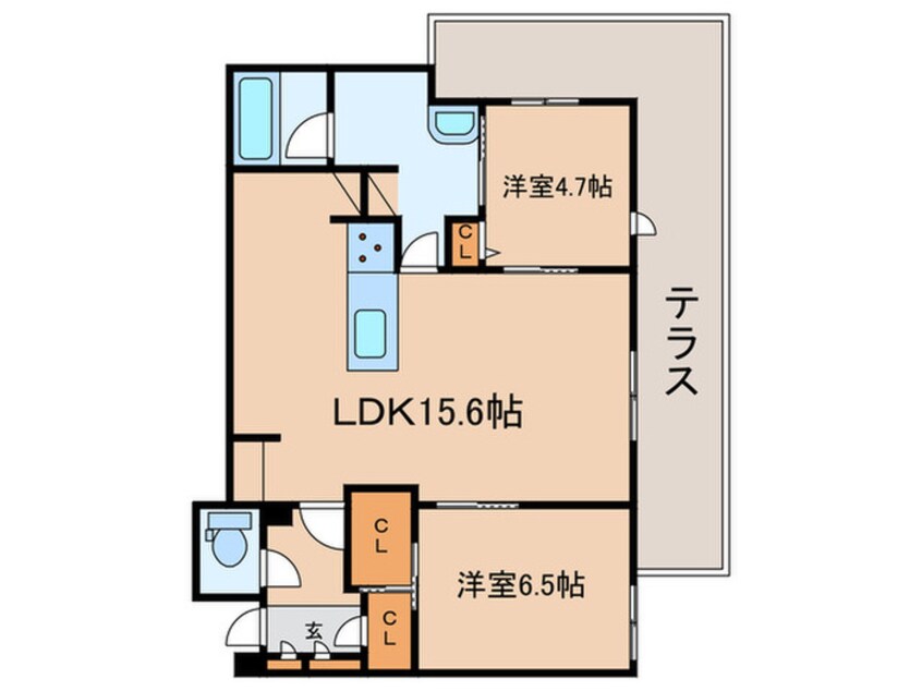 間取図 ｼｬｰﾒｿﾞﾝﾐﾙﾅｼｵﾝ引野