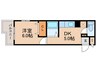 アーバンモール21平之町 1DKの間取り