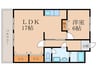 くさみ一木ビル 1LDKの間取り