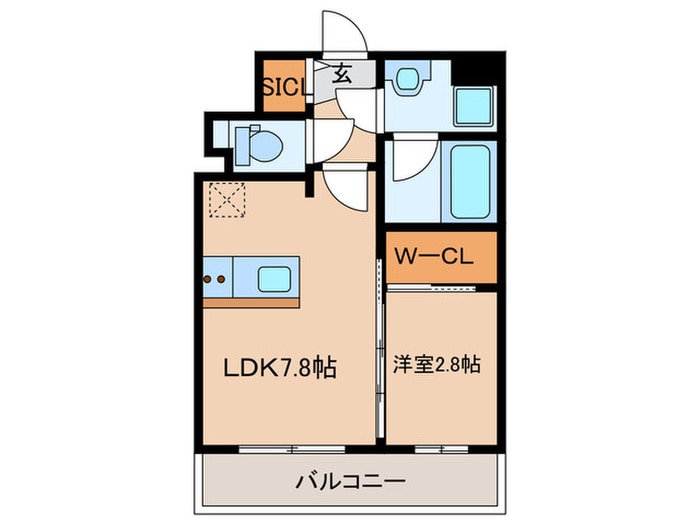 間取り図 ｸﾞﾗﾝﾌｫｰﾚﾌﾟﾗｲﾑ千早（８０３）