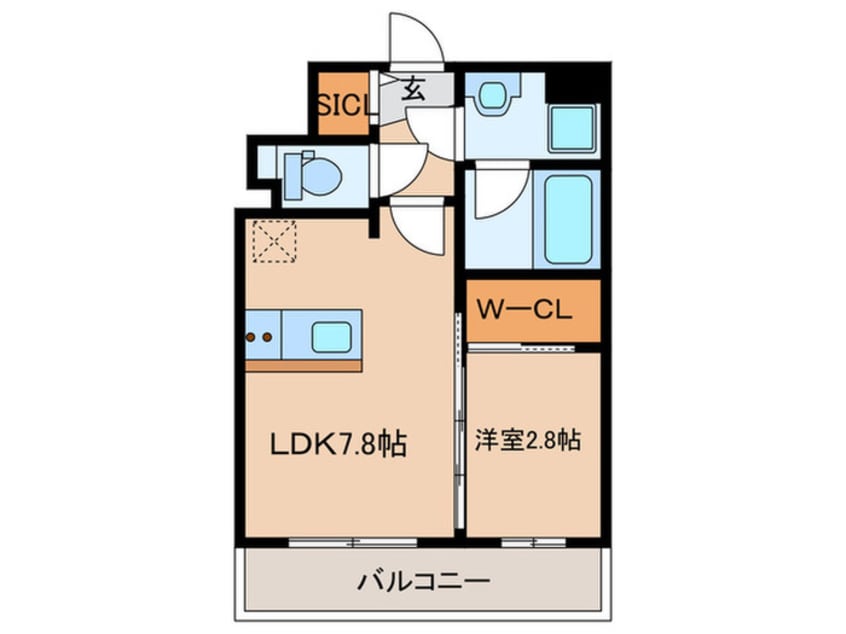 間取図 ｸﾞﾗﾝﾌｫｰﾚﾌﾟﾗｲﾑ千早（８０３）
