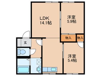 間取図 アーバン十字路　B棟