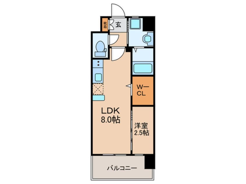 間取図 仮) ｸﾞﾛｰｽ二日市中央ﾚｼﾞﾃﾞﾝｽ