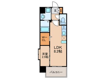 間取図 仮) ｸﾞﾛｰｽ二日市中央ﾚｼﾞﾃﾞﾝｽ