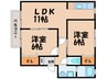 エスポワール 2LDKの間取り
