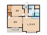 レジデンシャル門司港 2LDKの間取り