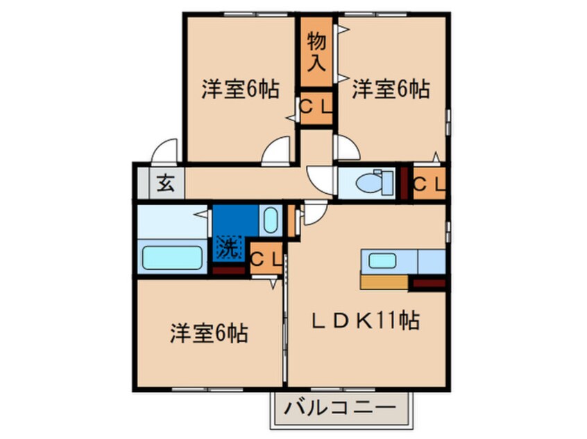 間取図 シャトレ若宮Ｂ