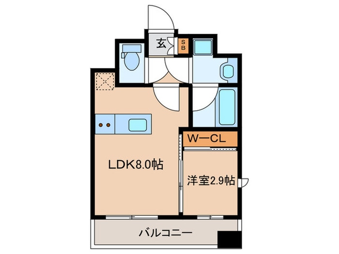 間取り図 ｸﾞﾗﾝﾌｫｰﾚﾌﾟﾗｲﾑ千早（５０５）