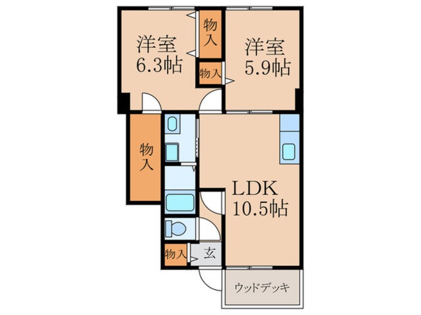 間取図 エスポワ－ル高野Ａ棟