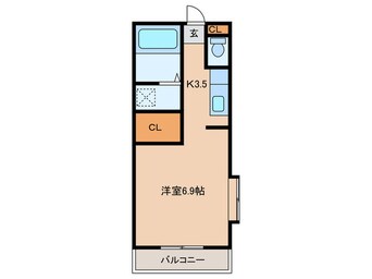 間取図 パーソネージュ冷水Ｂ