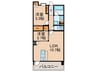 ｱｸﾀｽ南福岡ｸﾞﾗﾝﾊﾟｰｸ(1302) 2LDKの間取り