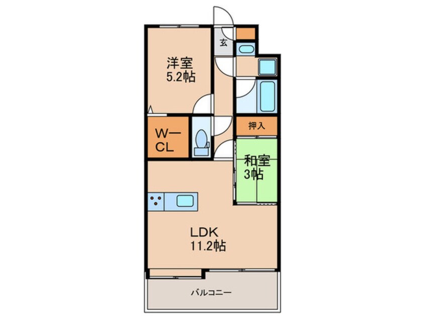 間取図 ｱｸﾀｽ博多ｸﾞﾗﾝﾐﾗｲ(611)