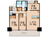 ラクレイス香椎照葉 3LDKの間取り