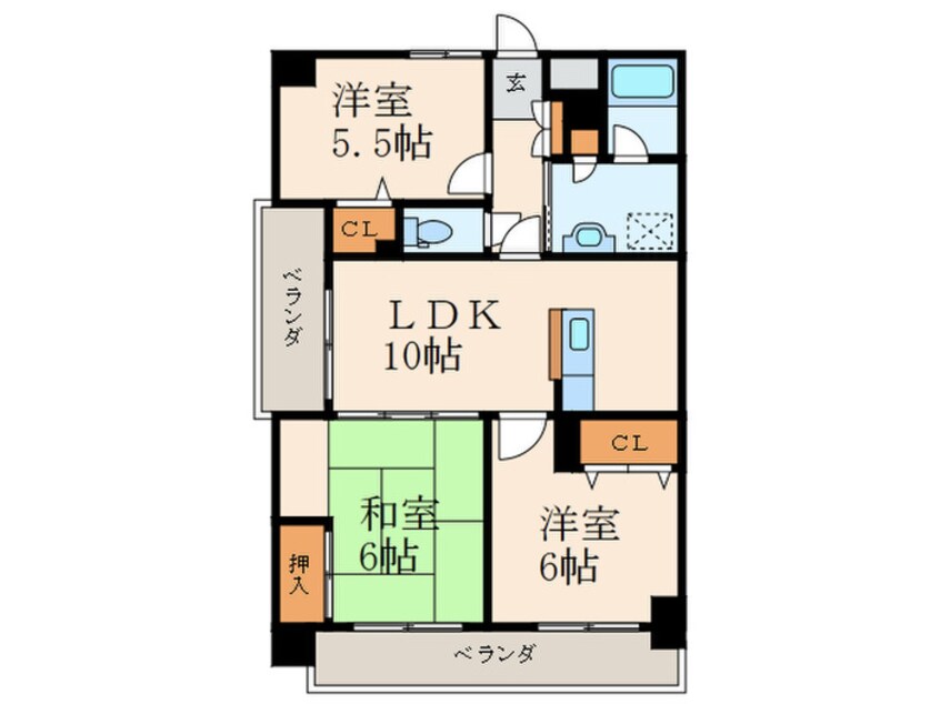 間取図 グリ－ンピア徳力Ⅱ