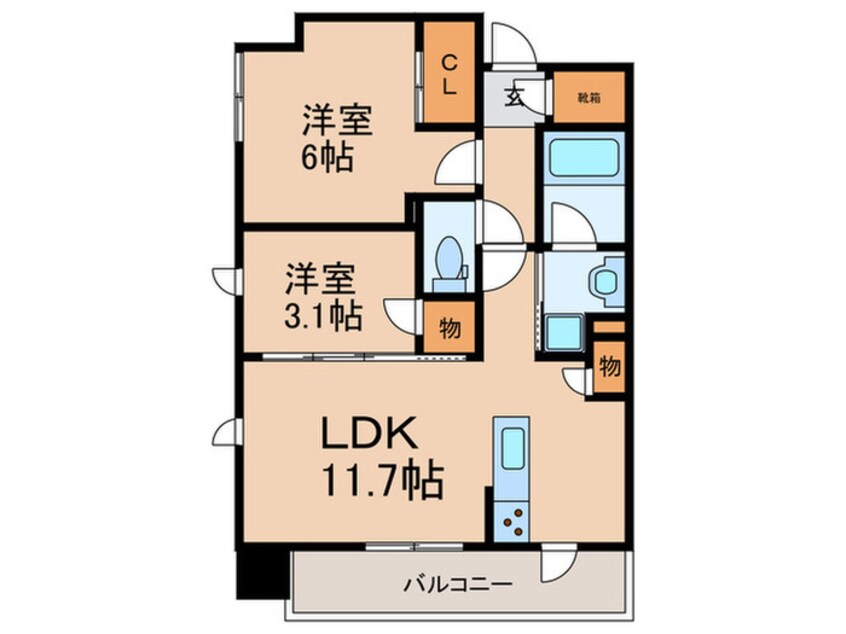 間取図 クラス平尾