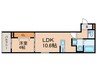 abetina高宮 1LDKの間取り