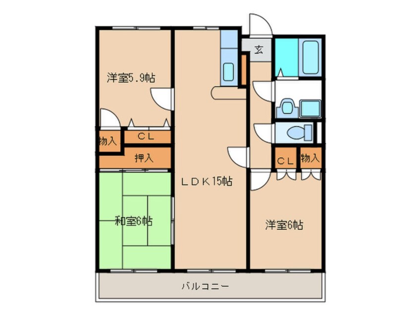 間取図 ロジメント生の松原Ⅱ