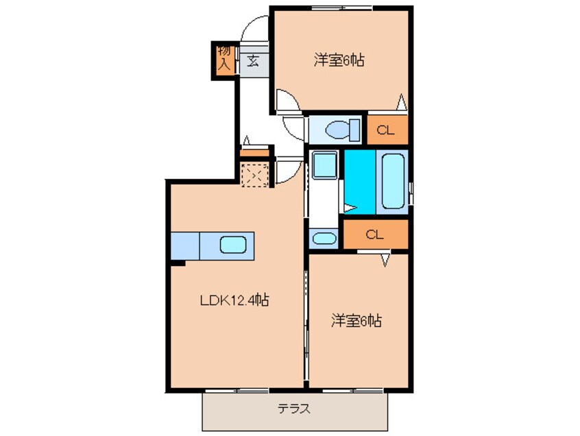 間取図 セジュ－ル・ルピナスⅡ