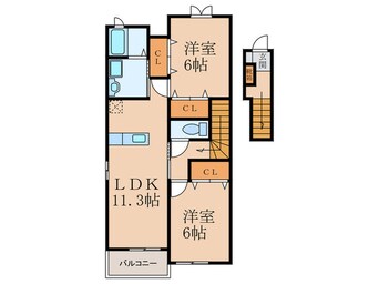 間取図 ウッドクリークテラスＣ棟