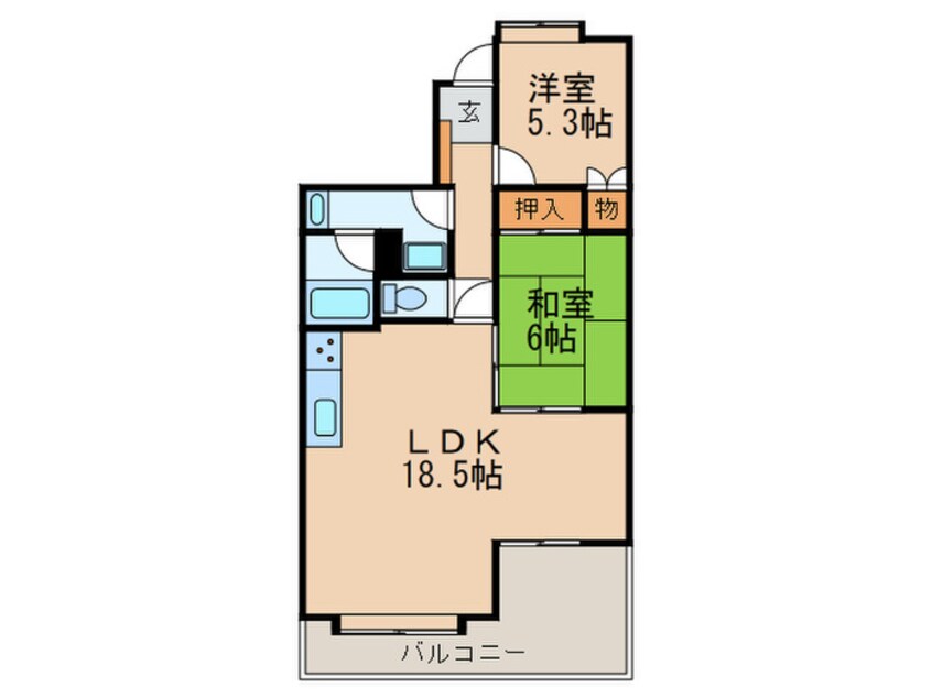 間取図 グラン・ドムール周船寺(402)