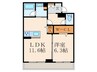 フルール・ド・ヒサノ 1LDKの間取り
