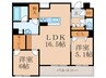 ベレオ青葉 2LDKの間取り