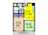 Ｐｅａｒｌ　Ｃｏｕｒｔ春日原 2DKの間取り