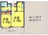 リアンシエルブルー東比恵 2Kの間取り