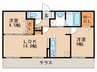 Ｄーｒｏｏｍ南福岡参番館 2LDKの間取り