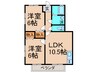 テルピンハウス 2LDKの間取り