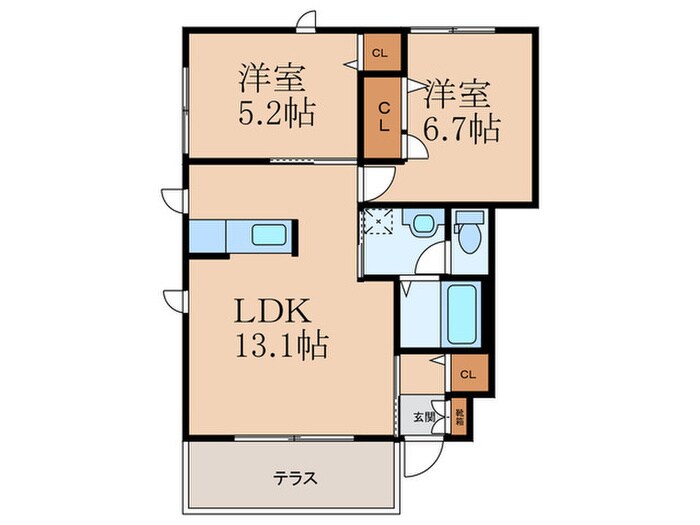 間取り図 プリムロ－ズ朽網