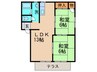 サンハイツ力丸Ｂ 2LDKの間取り