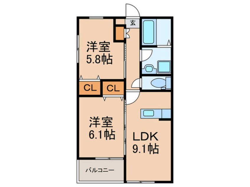 間取図 ｆｌｅｕｒ　ｒｉｚｉｅｒｅ野中