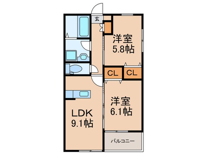間取り図 ｆｌｅｕｒ　ｒｉｚｉｅｒｅ野中