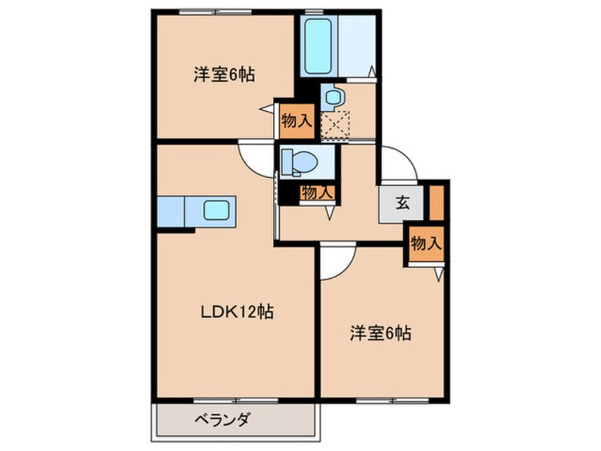 間取図 ヴィラ響B