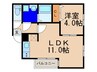 イルミエール千早南 1LDKの間取り