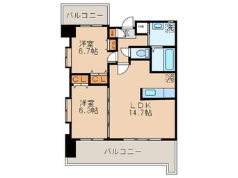 間取図 ｻﾝｼｬｲﾝ.ｻﾌｧｲｱ･ﾌﾟﾘﾝｾｽ戸畑