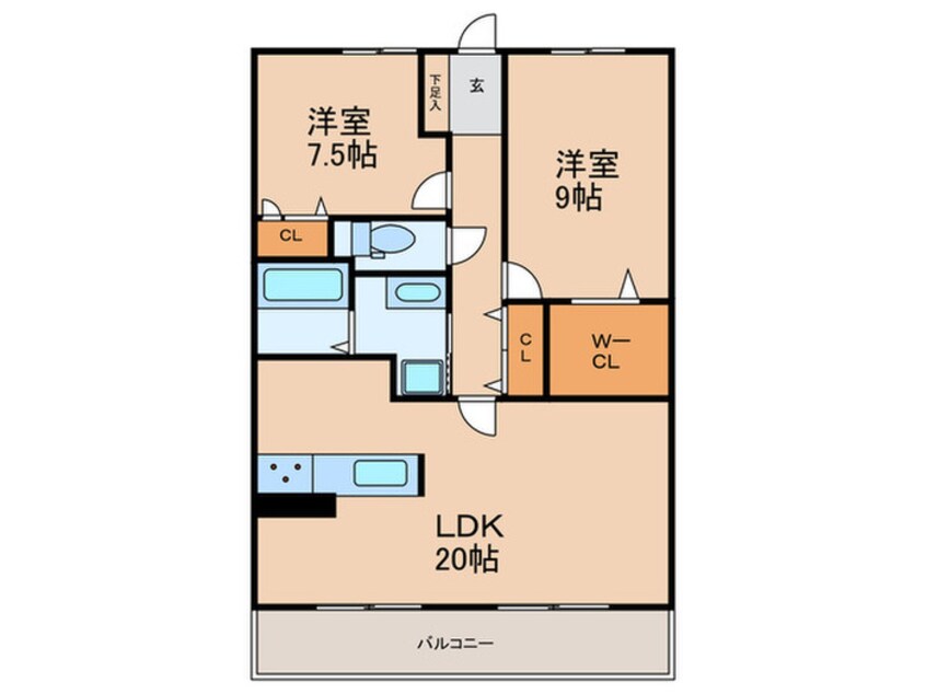 間取図 アプローズ戸畑駅壱番館（507）