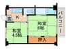 ビレッジハウス萩原3号棟 2Kの間取り