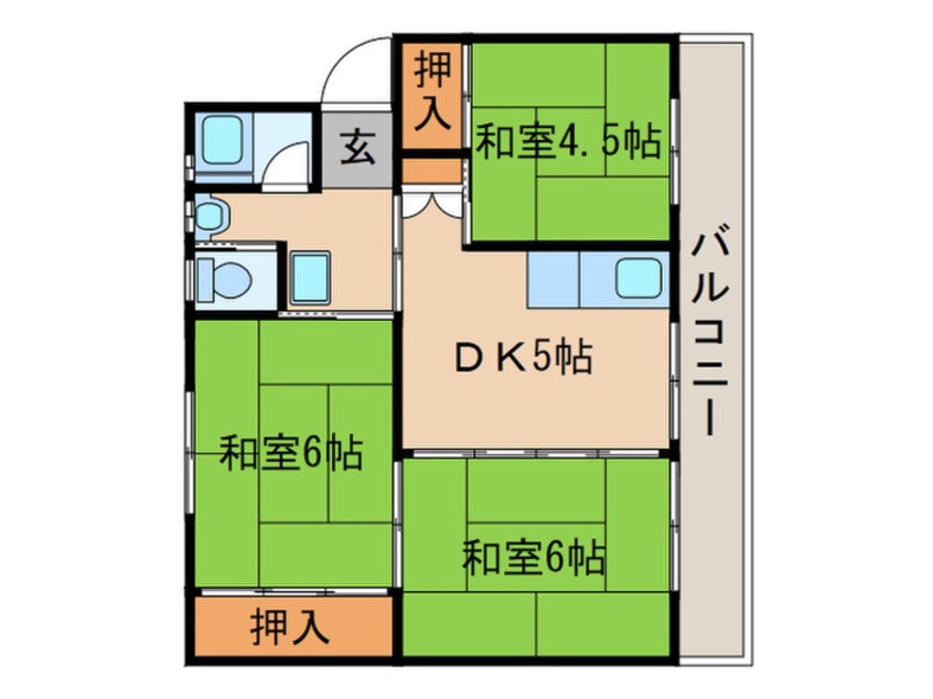 間取図 ビレッジハウス直方3号棟