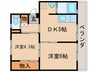 ビレッジハウス直方4号棟 2DKの間取り