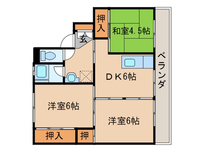 間取り図 ビレッジハウス直方東2号棟