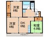 ビレッジハウス直方東3号棟 3DKの間取り