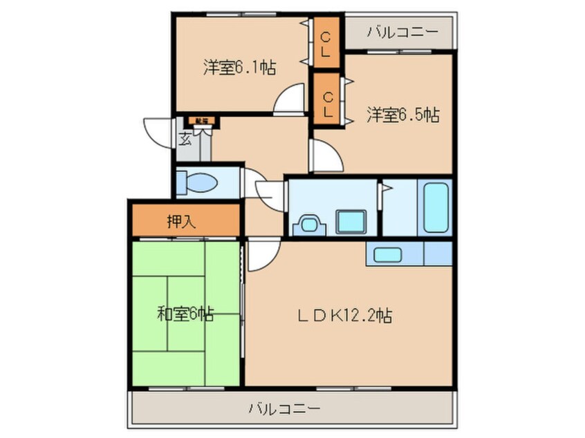 間取図 第２守田コ－ポ